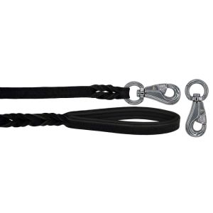 Braided leather guide made from genuine leather, 5mm thick, featuring leather backing – OD01002/120/20/BK/01/K05