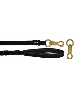 Braided leather guide made from genuine leather, 5mm thick, featuring leather backing - OD01002/120/20/BK/01/K08