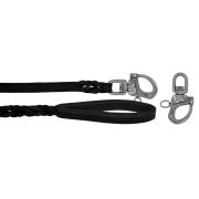 Braided leather guide made from genuine leather, 5mm thick, featuring leather backing – OD01002/120/20/BK/01/K10