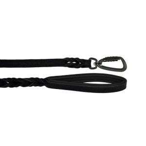 Braided leather guide made from genuine leather, 5mm thick, featuring leather backing – OD01002/120/20/BK/01/K15