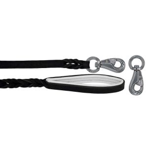Braided leather guide made from genuine leather, 5mm thick, featuring leather backing – OD01002/120/20/BK/02/K05