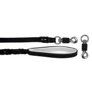 Braided leather guide made from genuine leather, 5mm thick, featuring leather backing – OD01002/120/20/BK/02/K07