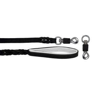 Braided leather guide made from genuine leather, 5mm thick, featuring leather backing – OD01002/120/20/BK/02/K07