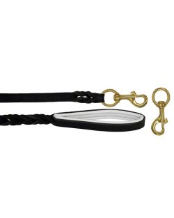 Braided leather guide made from genuine leather, 5mm thick, featuring leather backing - OD01002/120/20/BK/02/K11