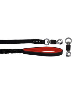 Braided leather guide made from genuine leather, 5mm thick, featuring leather backing - OD01002/120/20/BK/04/K07