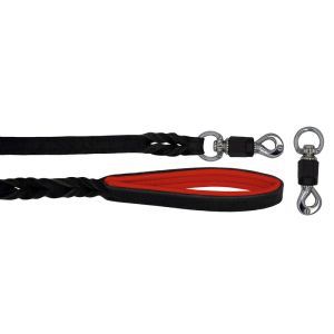 Braided leather guide made from genuine leather, 5mm thick, featuring leather backing – OD01002/120/20/BK/04/K07