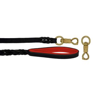 Braided leather guide made from genuine leather, 5mm thick, featuring leather backing – OD01002/120/20/BK/04/K08