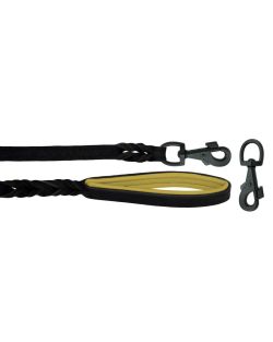Braided leather guide made from genuine leather, 5mm thick, featuring leather backing - OD01002/120/20/BK/06/K13