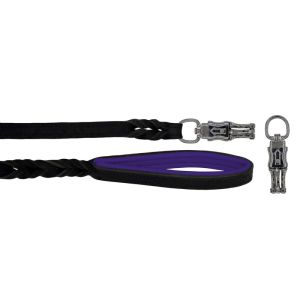 Braided leather guide made from genuine leather, 5mm thick, featuring leather backing – OD01002/120/20/BK/07/K09