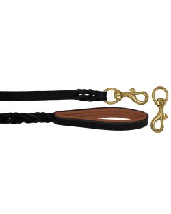 Braided leather guide made from genuine leather, 5mm thick, featuring leather backing - OD01002/120/20/BK/08/K04