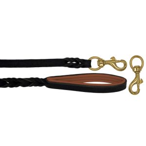 Braided leather guide made from genuine leather, 5mm thick, featuring leather backing – OD01002/120/20/BK/08/K04