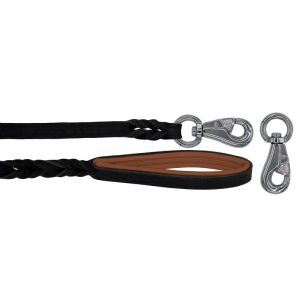 Braided leather guide made from genuine leather, 5mm thick, featuring leather backing – OD01002/120/20/BK/08/K05