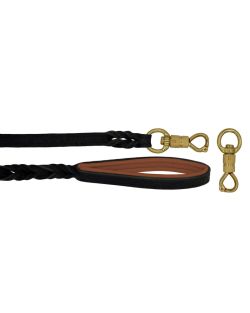 Braided leather guide made from genuine leather, 5mm thick, featuring leather backing - OD01002/120/20/BK/08/K08