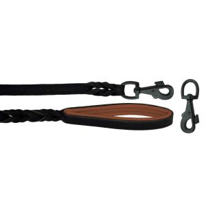 Braided leather guide made from genuine leather, 5mm thick, featuring leather backing – OD01002/120/20/BK/08/K13
