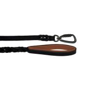 Braided leather guide made from genuine leather, 5mm thick, featuring leather backing – OD01002/120/20/BK/08/K15