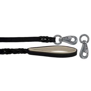 Braided leather guide made from genuine leather, 5mm thick, featuring leather backing – OD01002/120/20/BK/09/K05