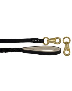 Braided leather guide made from genuine leather, 5mm thick, featuring leather backing - OD01002/120/20/BK/09/K06