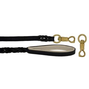 Braided leather guide made from genuine leather, 5mm thick, featuring leather backing – OD01002/120/20/BK/09/K08