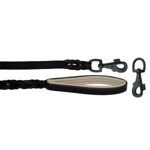 Braided leather guide made from genuine leather, 5mm thick, featuring leather backing – OD01002/120/20/BK/09/K13