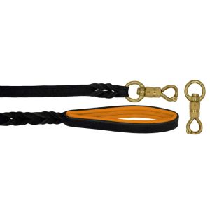 Braided leather guide made from genuine leather, 5mm thick, featuring leather backing – OD01002/120/20/BK/11/K08
