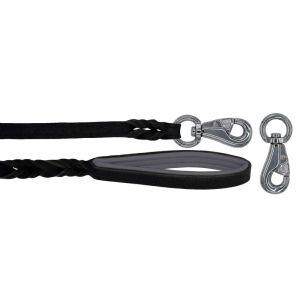 Braided leather guide made from genuine leather, 5mm thick, featuring leather backing – OD01002/120/20/BK/12/K05