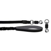 Braided leather guide made from genuine leather, 5mm thick, featuring leather backing – OD01002/120/20/BK/12/K07