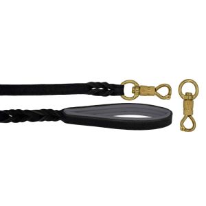 Braided leather guide made from genuine leather, 5mm thick, featuring leather backing – OD01002/120/20/BK/12/K08