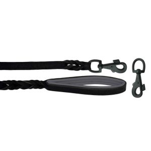 Braided leather guide made from genuine leather, 5mm thick, featuring leather backing – OD01002/120/20/BK/12/K13