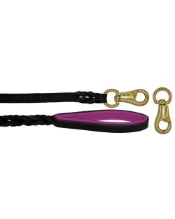 Braided leather guide made from genuine leather, 5mm thick, featuring leather backing - OD01002/120/20/BK/13/K06