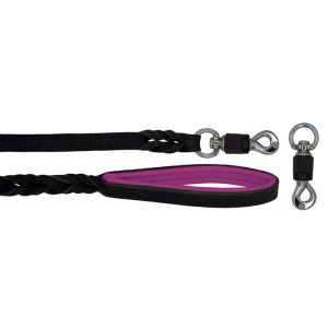 Braided leather guide made from genuine leather, 5mm thick, featuring leather backing – OD01002/120/20/BK/13/K07