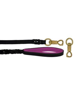 Braided leather guide made from genuine leather, 5mm thick, featuring leather backing - OD01002/120/20/BK/13/K08