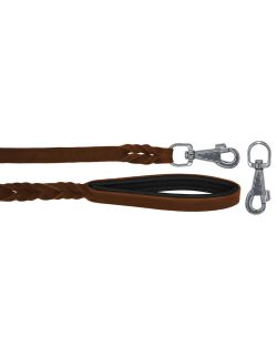 Braided leather guide made from genuine leather, 5mm thick, featuring leather backing - OD01002/120/20/BR/01/K03
