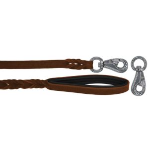 Braided leather guide made from genuine leather, 5mm thick, featuring leather backing – OD01002/120/20/BR/01/K05