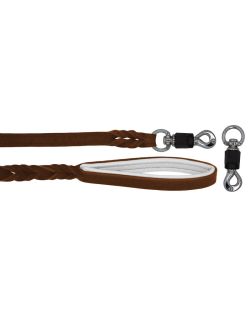 Braided leather guide made from genuine leather, 5mm thick, featuring leather backing - OD01002/120/20/BR/02/K07
