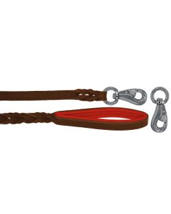 Braided leather guide made from genuine leather, 5mm thick, featuring leather backing - OD01002/120/20/BR/04/K05