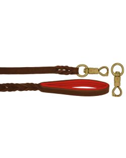 Braided leather guide made from genuine leather, 5mm thick, featuring leather backing - OD01002/120/20/BR/04/K08