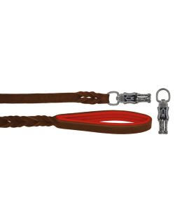Correa trenzada de cuero auténtico de 5 mm de grosor. Incluye forro de cuero. - OD01002/120/20/BR/04/K09
