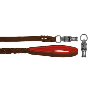 Braided leather guide made from genuine leather, 5mm thick, featuring leather backing – OD01002/120/20/BR/04/K09