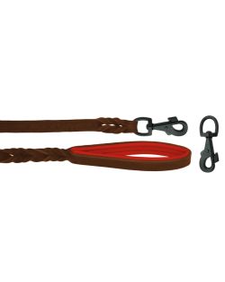 Braided leather guide made from genuine leather, 5mm thick, featuring leather backing - OD01002/120/20/BR/04/K13