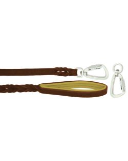 Braided leather guide made from genuine leather, 5mm thick, featuring leather backing - OD01002/120/20/BR/06/K14