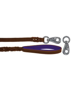 Braided leather guide made from genuine leather, 5mm thick, featuring leather backing - OD01002/120/20/BR/07/K05