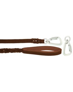 Braided leather guide made from genuine leather, 5mm thick, featuring leather backing - OD01002/120/20/BR/08/K14
