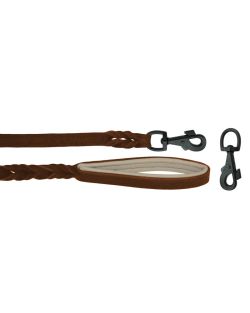 Braided leather guide made from genuine leather, 5mm thick, featuring leather backing - OD01002/120/20/BR/09/K13
