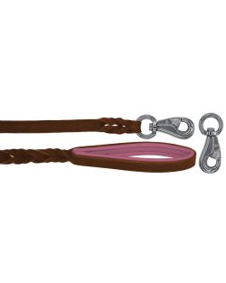 Braided leather guide made from genuine leather, 5mm thick, featuring leather backing - OD01002/120/20/BR/10/K05