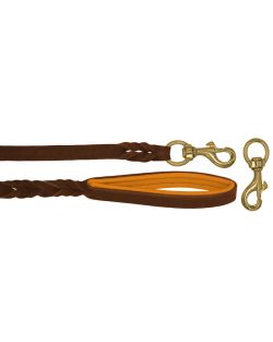 Braided leather guide made from genuine leather, 5mm thick, featuring leather backing - OD01002/120/20/BR/11/K04