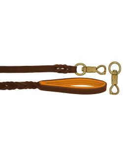 Correa trenzada de cuero auténtico de 5 mm de grosor. Incluye forro de cuero. - OD01002/120/20/BR/11/K08