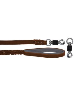 Braided leather guide made from genuine leather, 5mm thick, featuring leather backing - OD01002/120/20/BR/12/K07