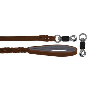 Braided leather guide made from genuine leather, 5mm thick, featuring leather backing – OD01002/120/20/BR/12/K07