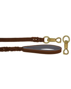 Correa trenzada de cuero auténtico de 5 mm de grosor. Incluye forro de cuero. - OD01002/120/20/BR/12/K08