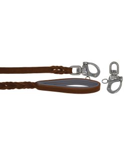 Correa trenzada de cuero auténtico de 5 mm de grosor. Incluye forro de cuero. - OD01002/120/20/BR/12/K10